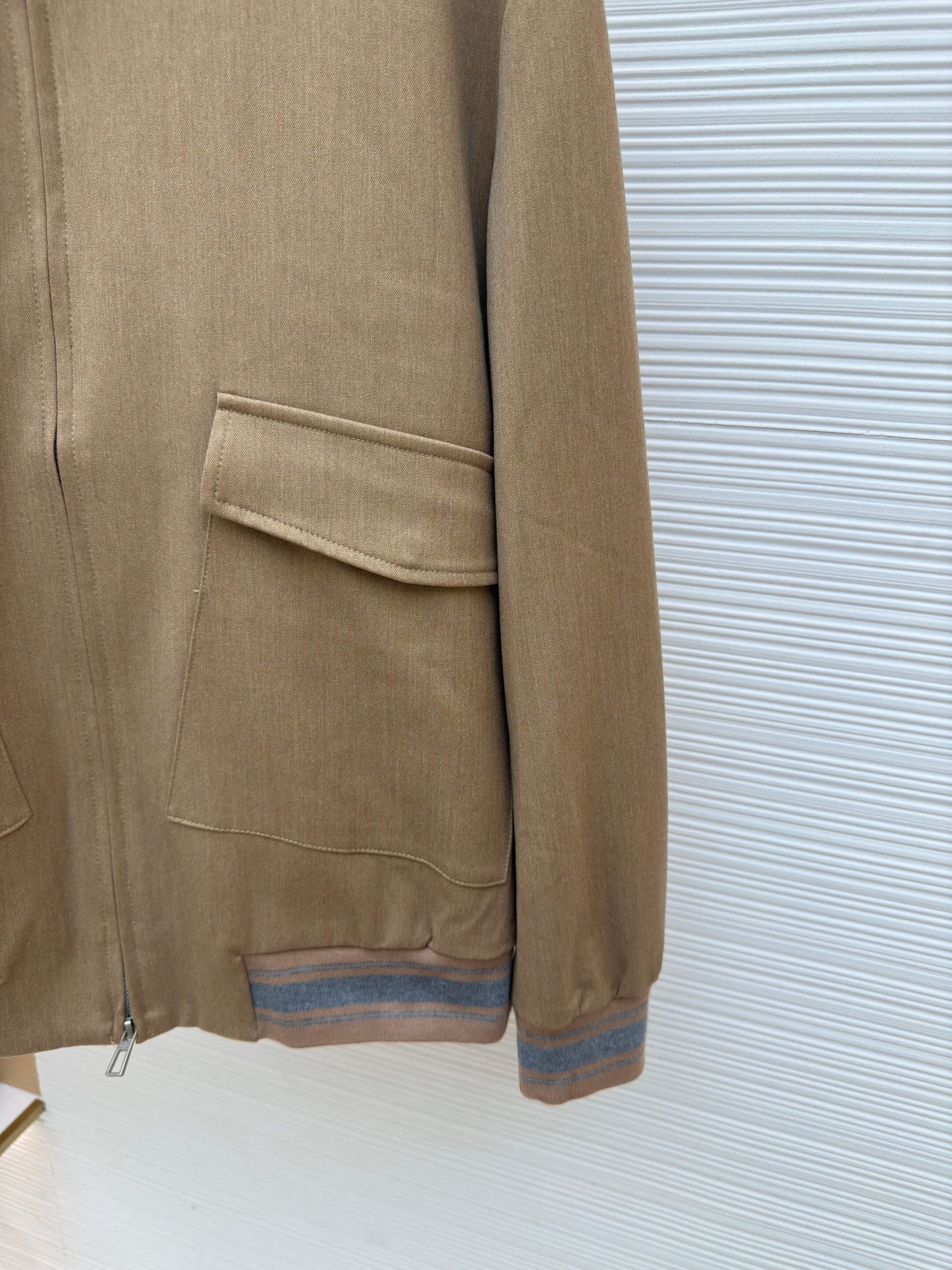 Loro Piana Bomber Pocket Cashmere Hoodie Jacket- Beige