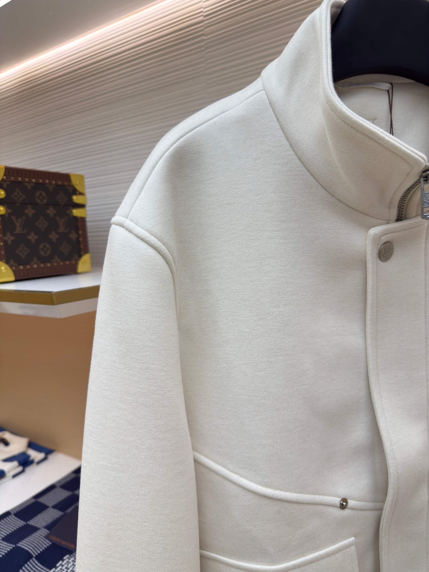 Loro Piana Minimalist Cashmere Jacket- Off-White