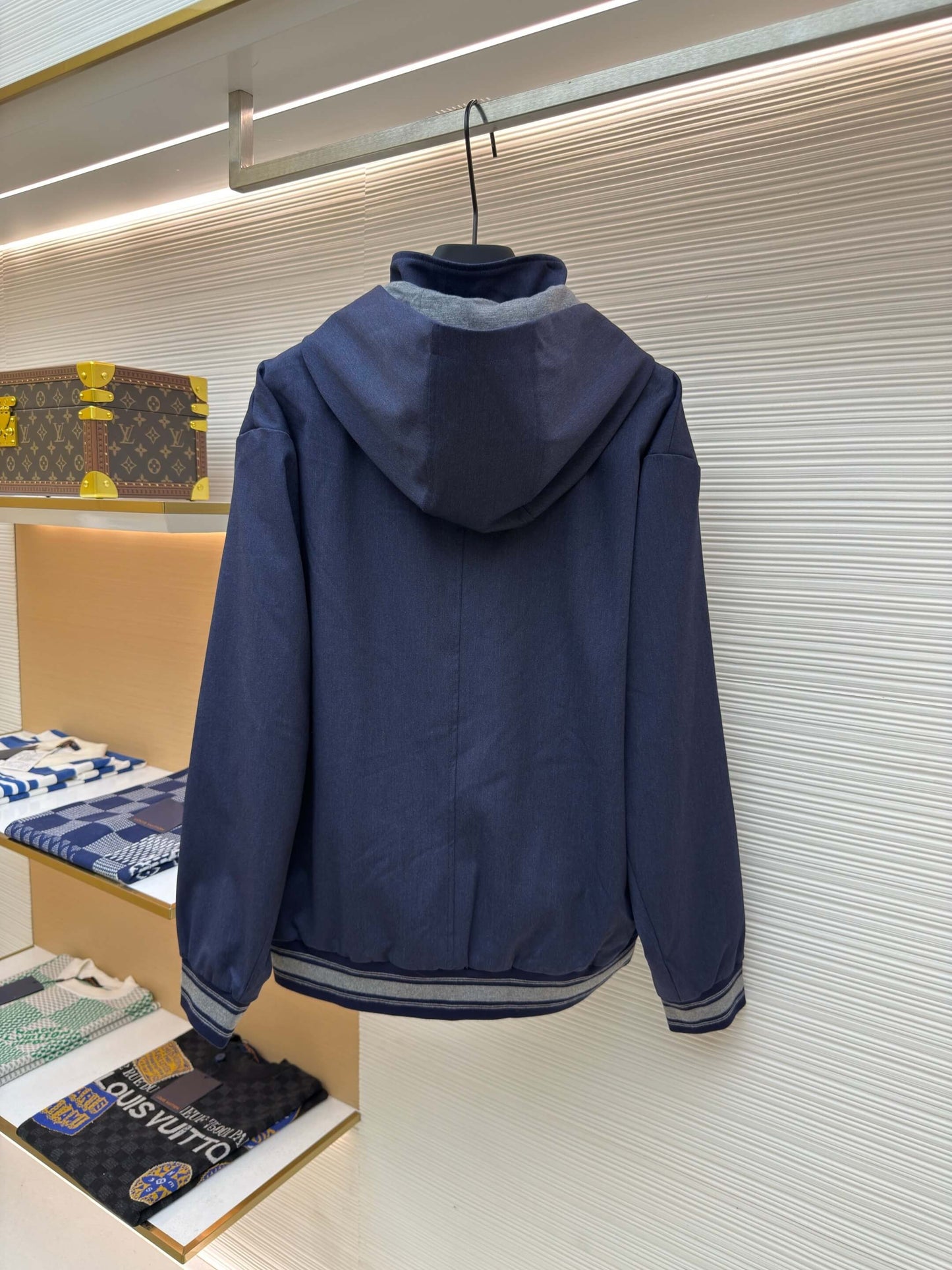 Loro Piana Pocket Cashmere Hoodie- Navy Blue