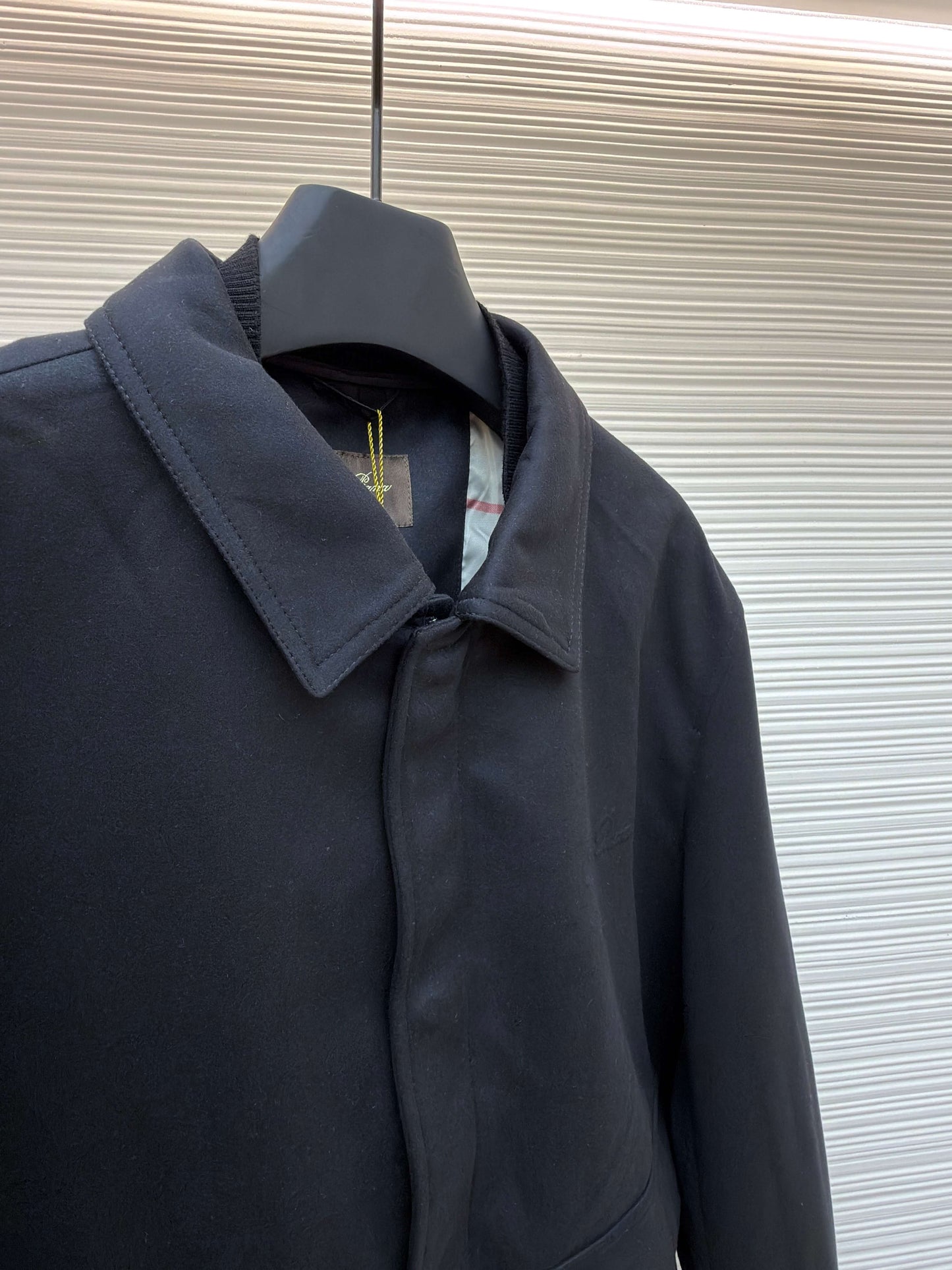 Loro Piana Pocket Stand Collar Cashmere Jacket- Black