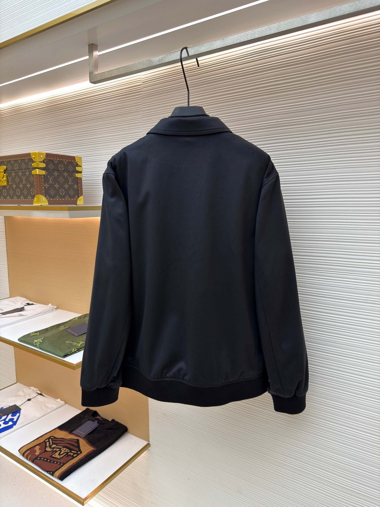 Loro Piana Pocket Stand Collar Cashmere Jacket- Black