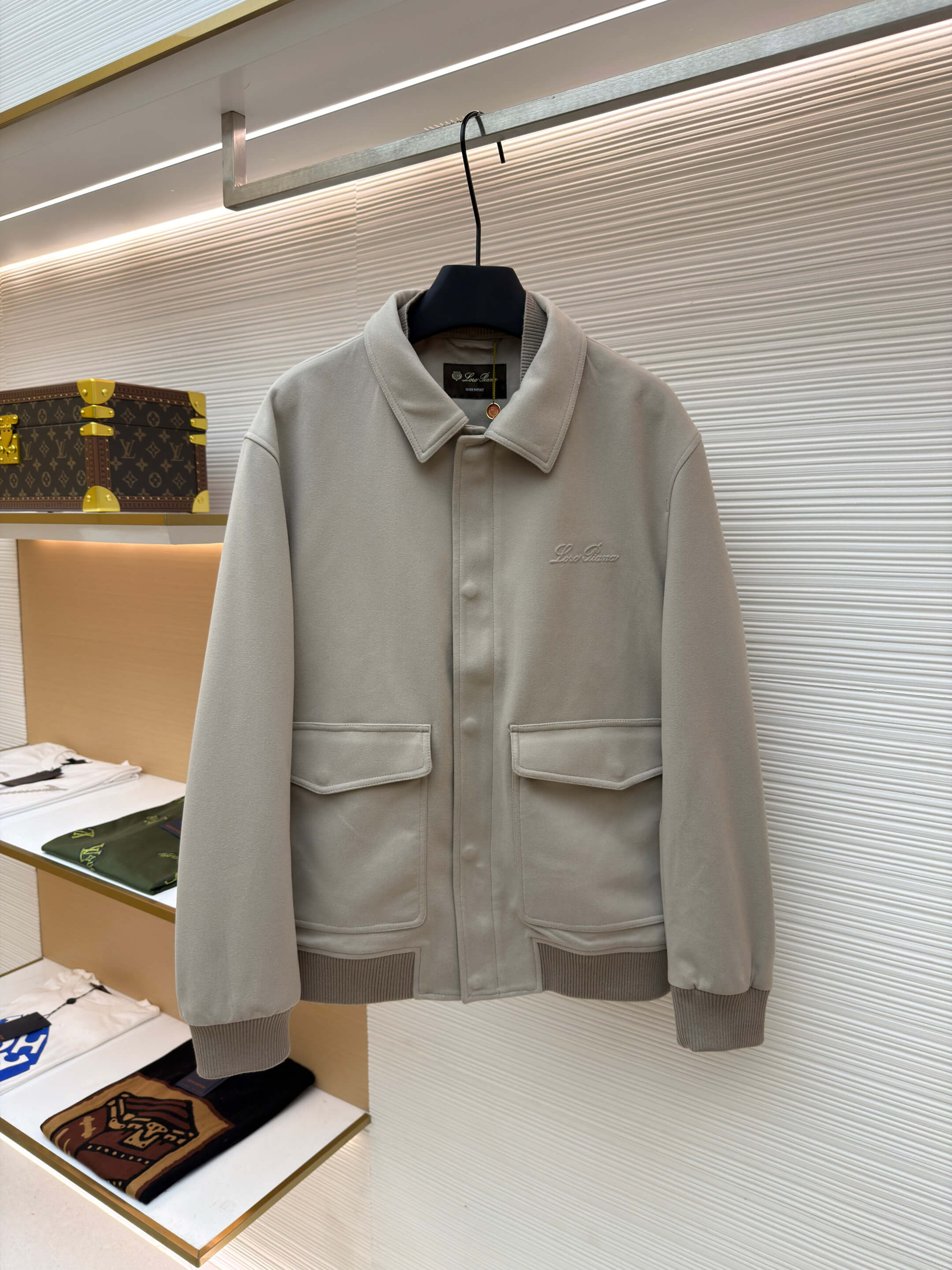 Loro Piana Pocket Stand Collar Cashmere Jacket- Light Beige – HolloMen