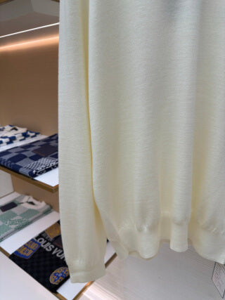 Polo de manga larga con cuello de gaviota de Loro Piana - Crema