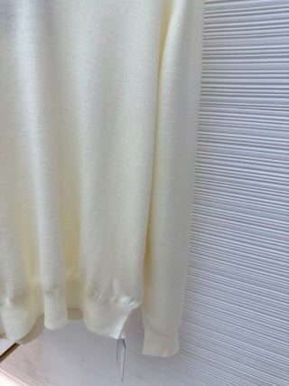 Polo de manga larga con cuello de gaviota de Loro Piana - Crema