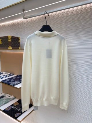 Polo de manga larga con cuello de gaviota de Loro Piana - Crema