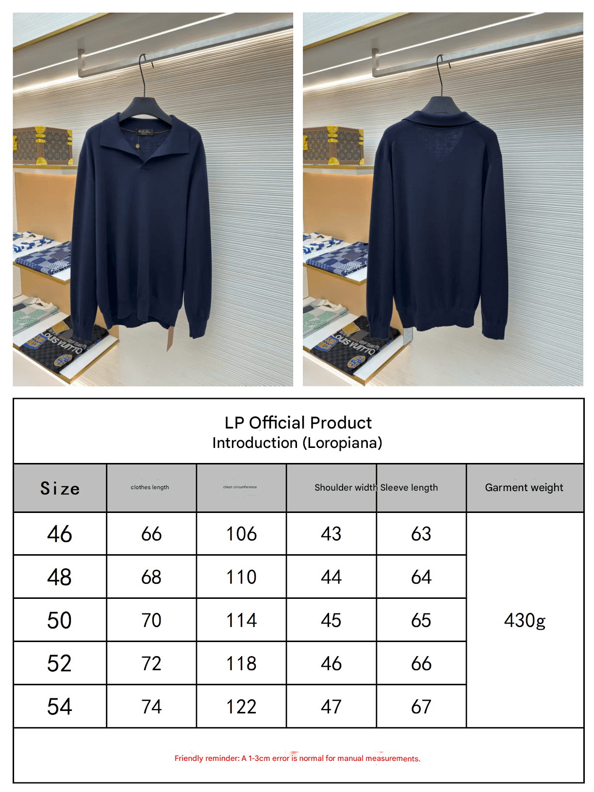 Polo de manga larga con cuello de gaviota de Loro Piana - Azul marino