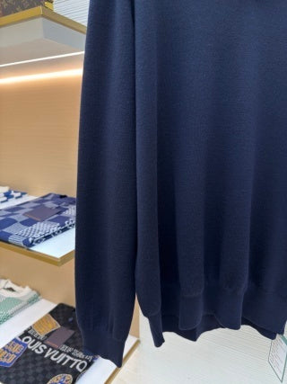 Polo de manga larga con cuello de gaviota de Loro Piana - Azul marino