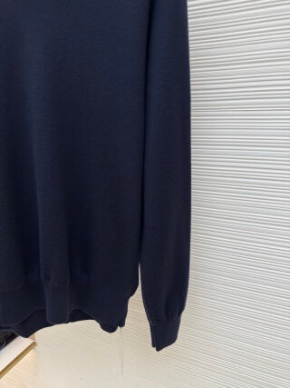 Polo de manga larga con cuello de gaviota de Loro Piana - Azul marino