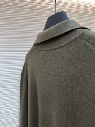 Polo de manga larga con cuello de gaviota de Loro Piana - Verde caña