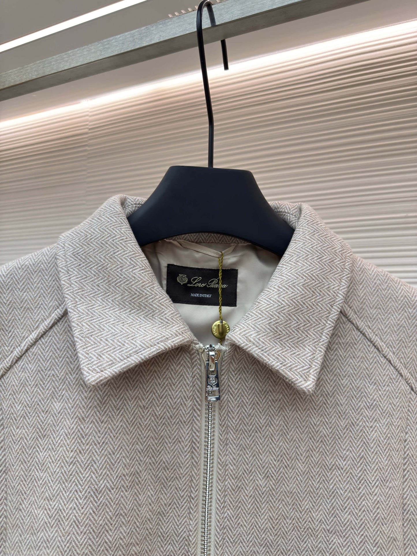 Loro Piana Stand-collar Cashmere Jacket- Light Gray