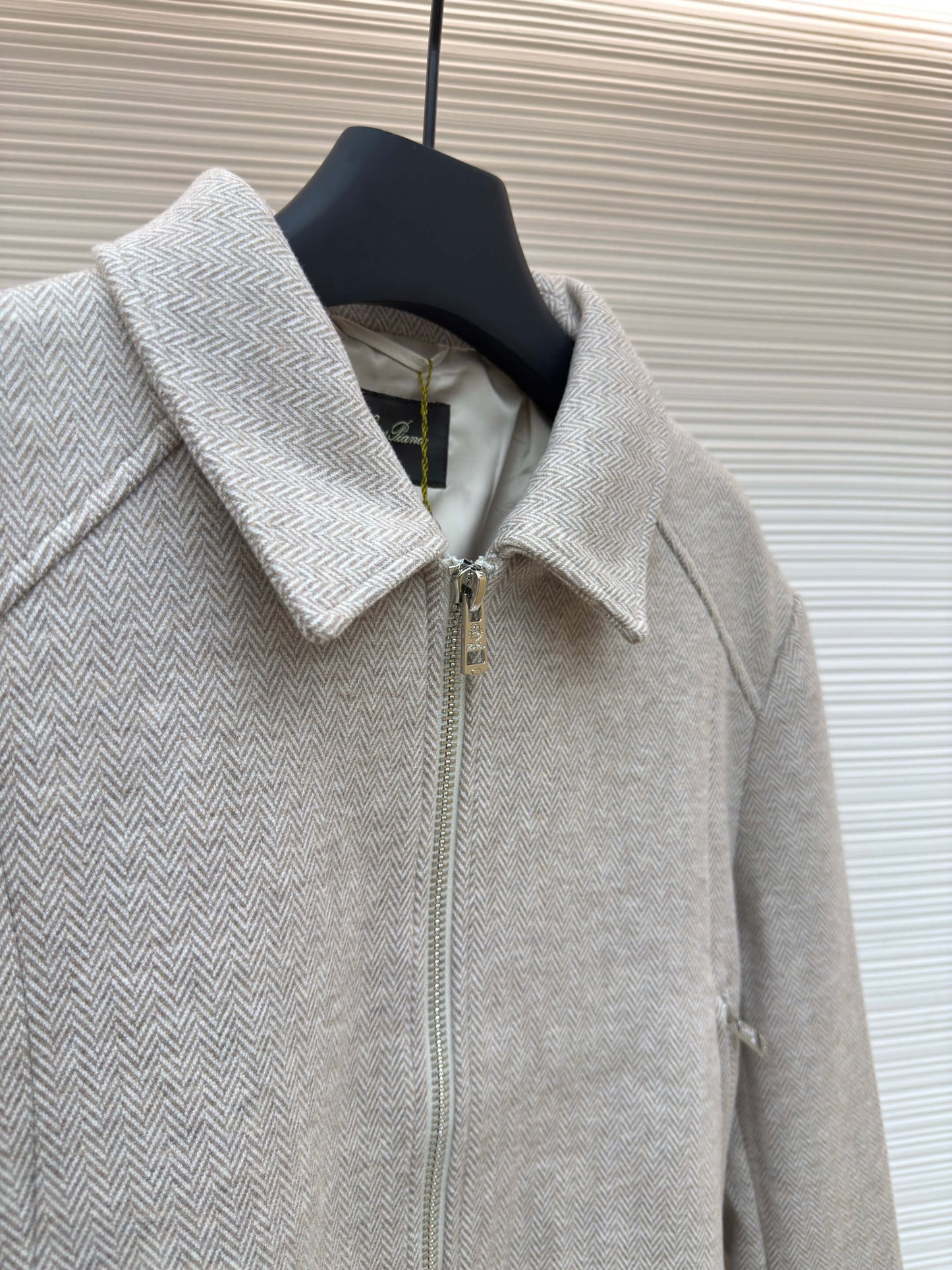 Loro Piana Stand-collar Cashmere Jacket- Light Gray