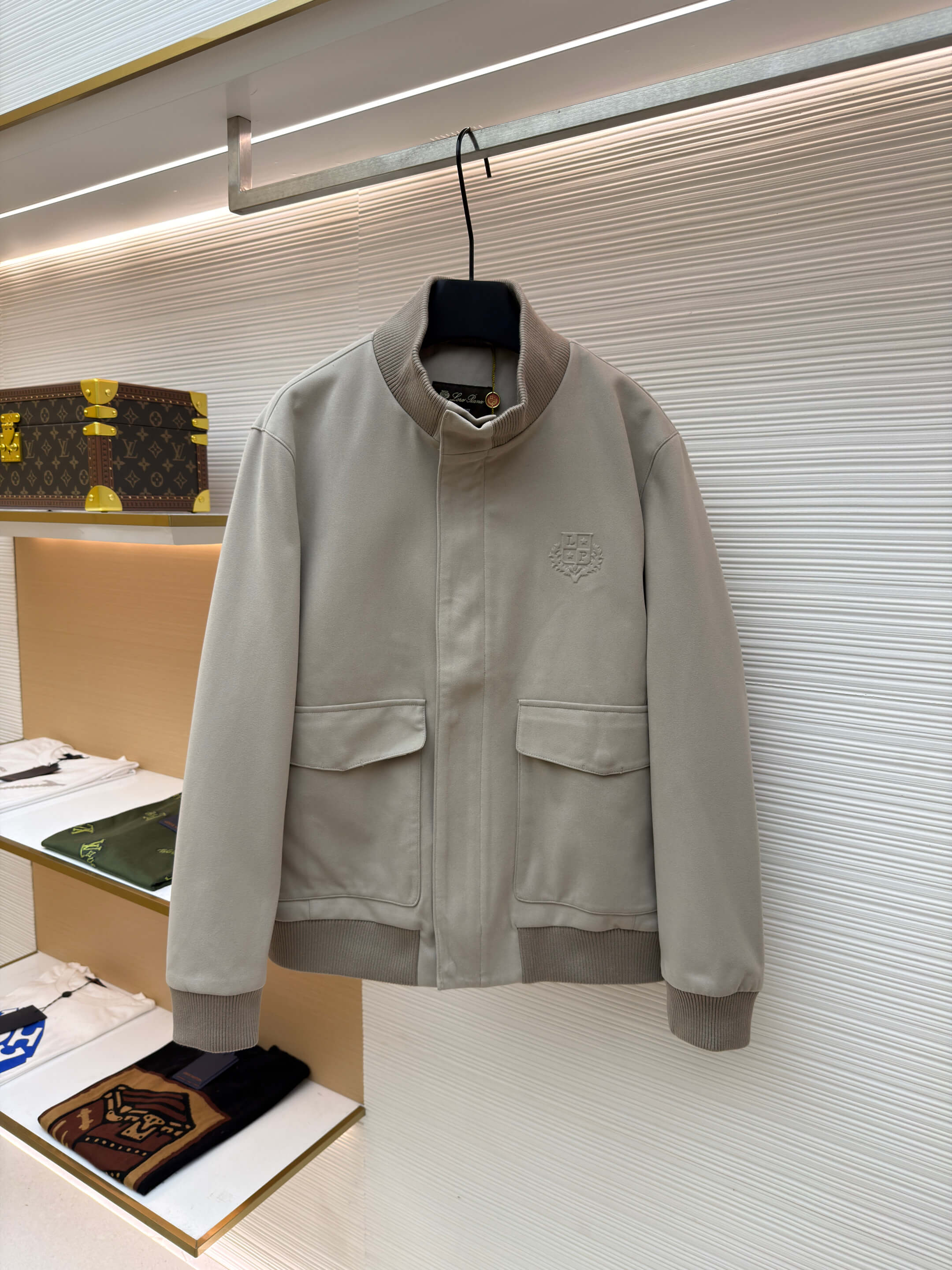 Loro Piana Stand-up Collar Cashmere Jacket- Beige – HolloMen