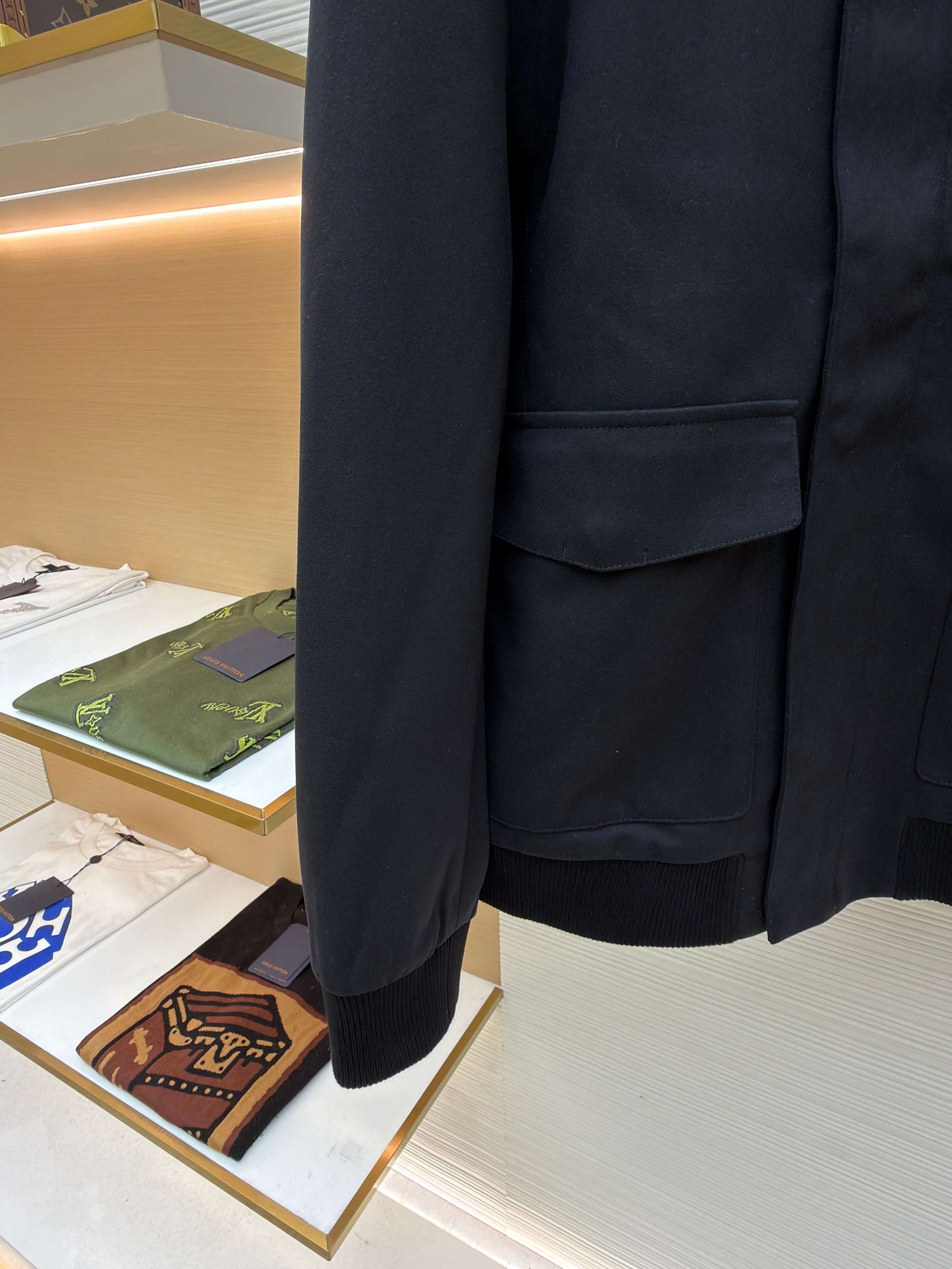 Loro Piana Stand-up Collar Cashmere Jacket- Black