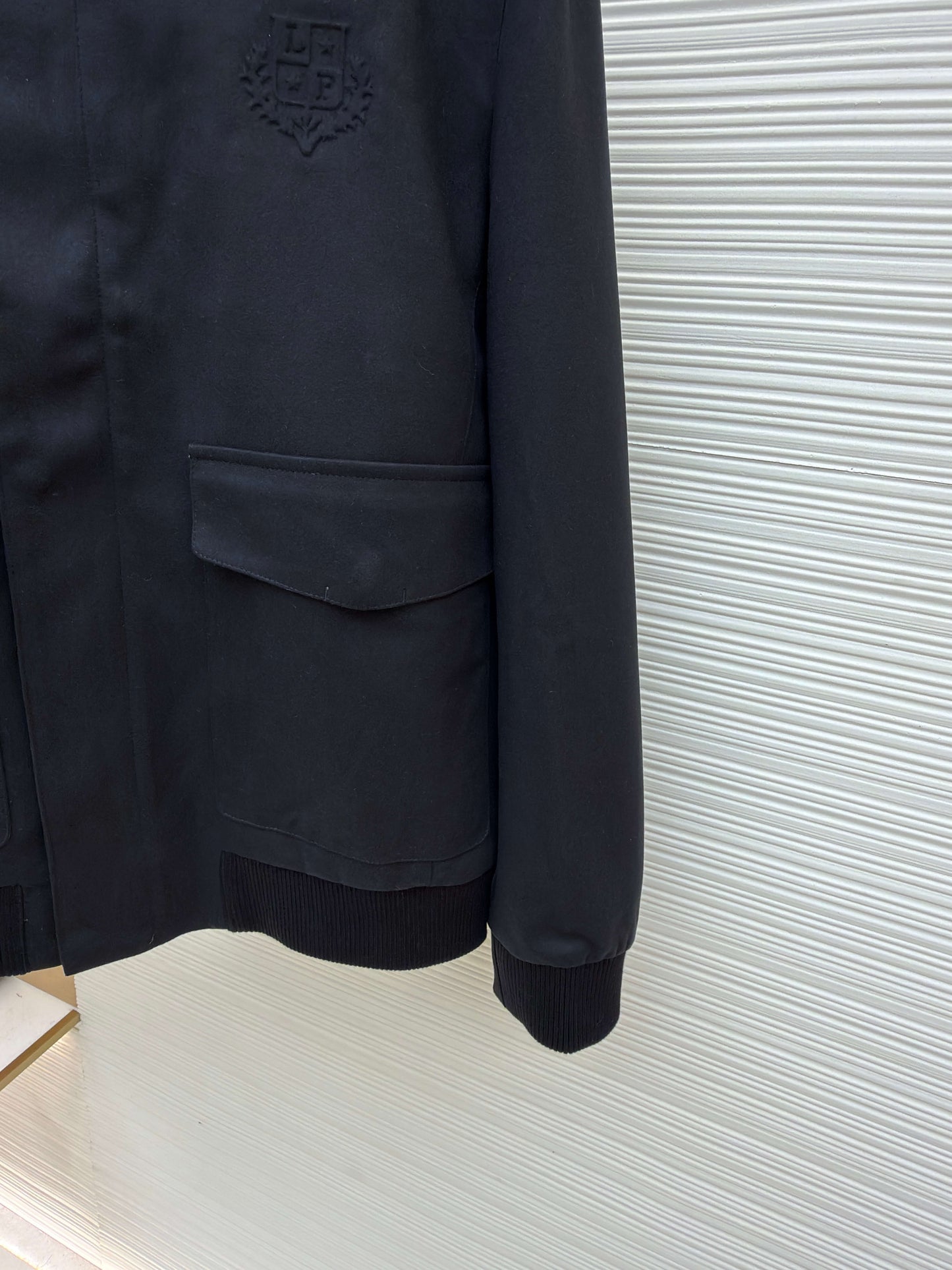 Loro Piana Stand-up Collar Cashmere Jacket- Black