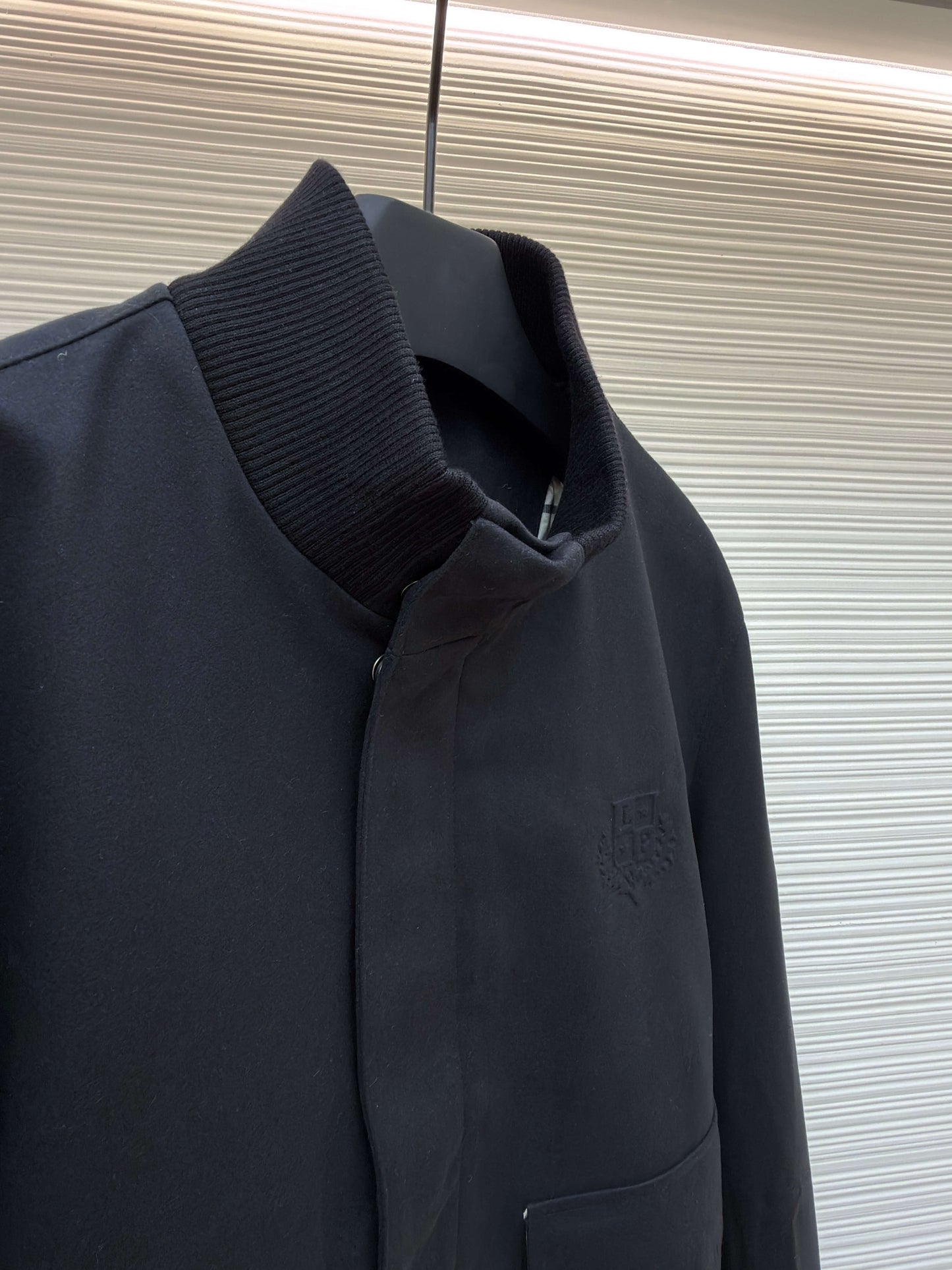 Loro Piana Stand-up Collar Cashmere Jacket- Black