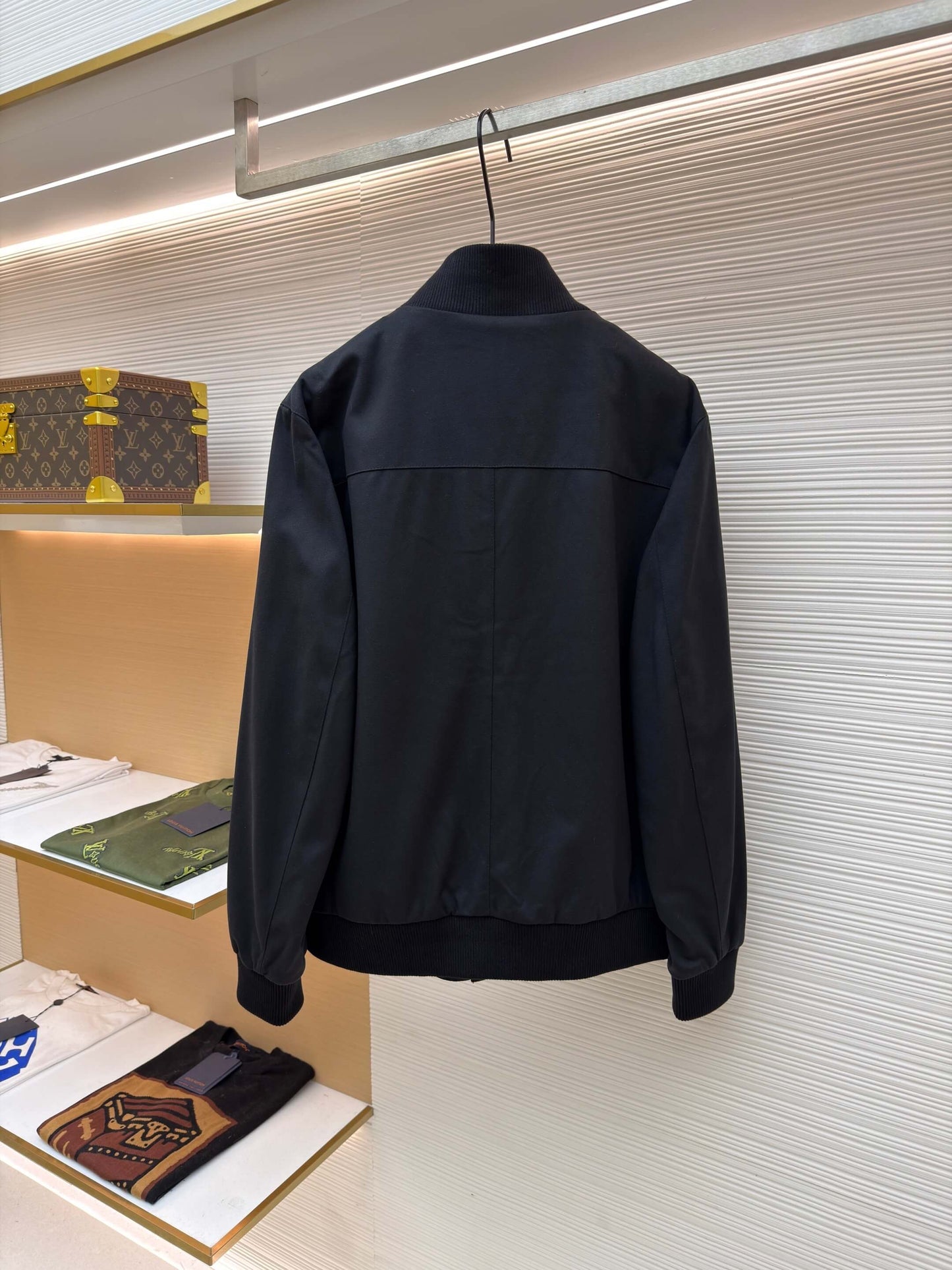 Loro Piana Stand-up Collar Cashmere Jacket- Black