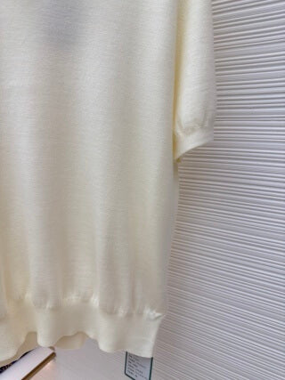 Polo Loro Piana Walkery com gola gaivota - Bege