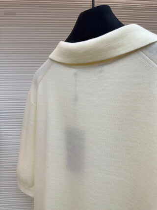 Polo Loro Piana Walkery com gola gaivota - Bege