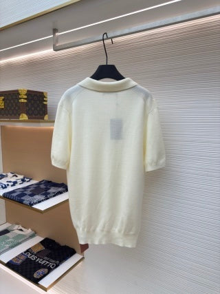 Polo Loro Piana Walkery com gola gaivota - Bege