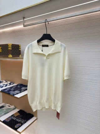 Loro Piana Walkery Seagull Collar Polo Shirt- Beige