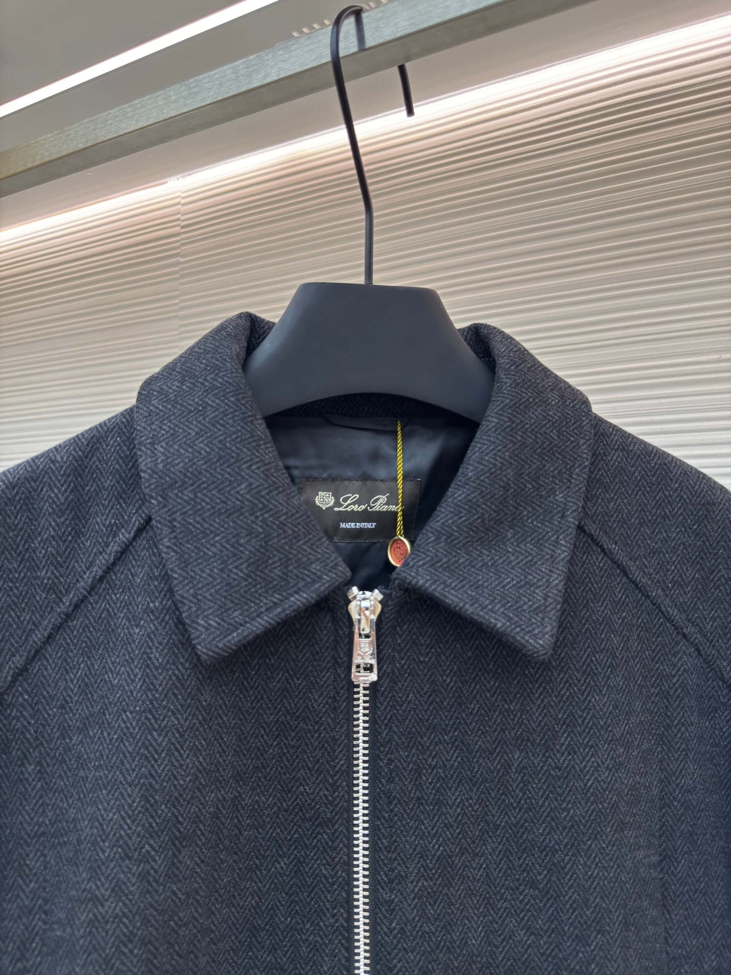 Loro Piana stand-collar Cashmere Jacket- Dark Gray