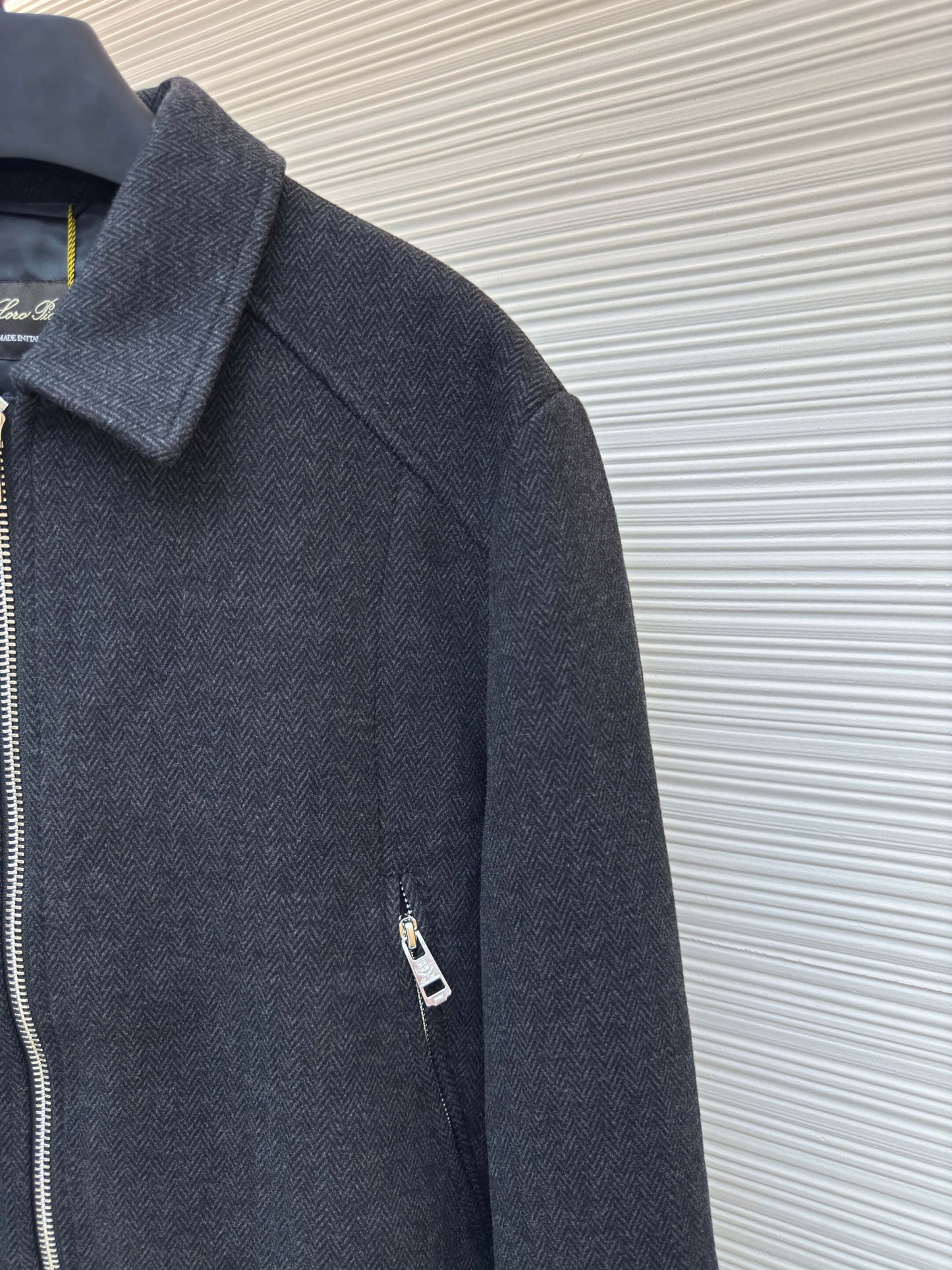 Loro Piana stand-collar Cashmere Jacket- Dark Gray