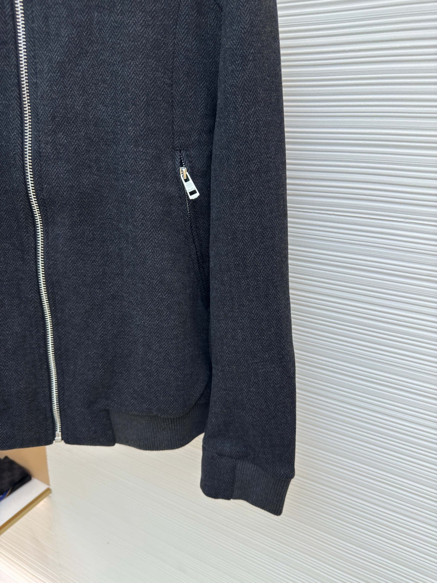 Loro Piana stand-collar Cashmere Jacket- Dark Gray