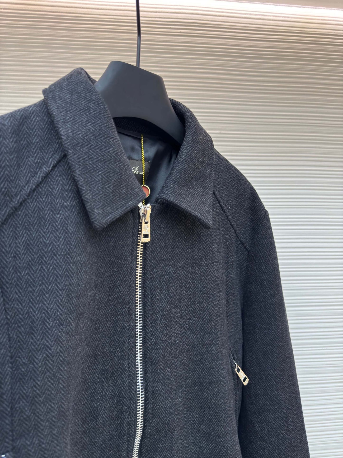 Loro Piana stand-collar Cashmere Jacket- Dark Gray