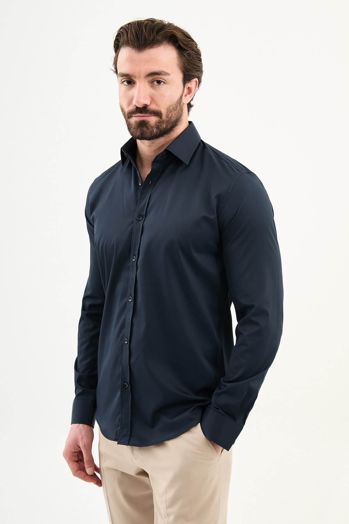 Bari Dress Shirt — Navy