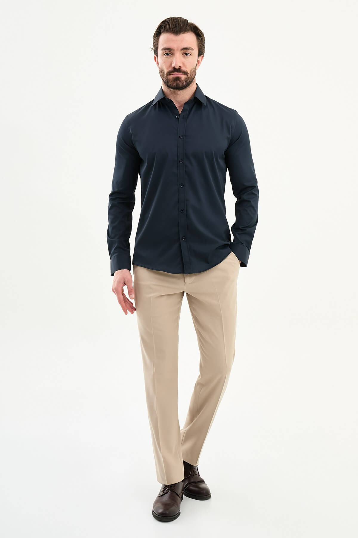 Bari Dress Shirt — Navy