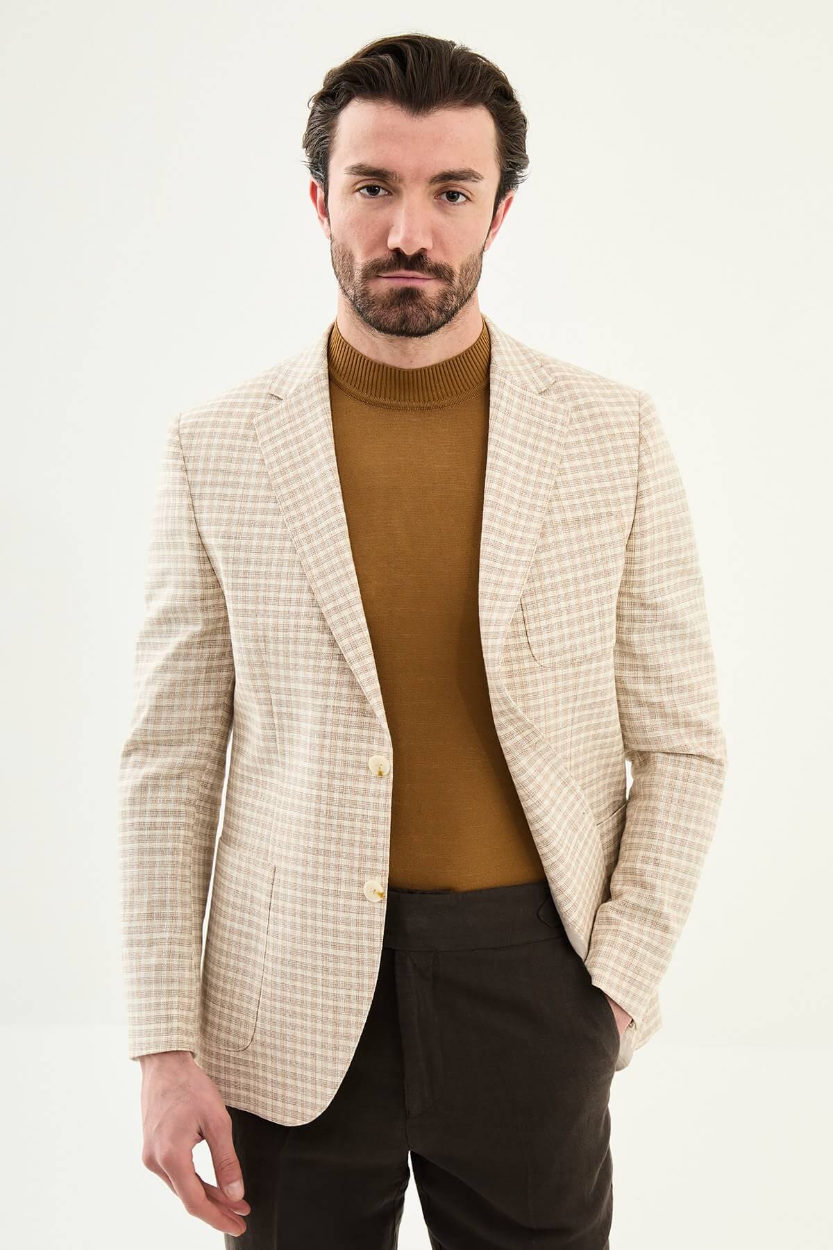 Sorrento Casual Blazer — Beige Linen | HolloMen