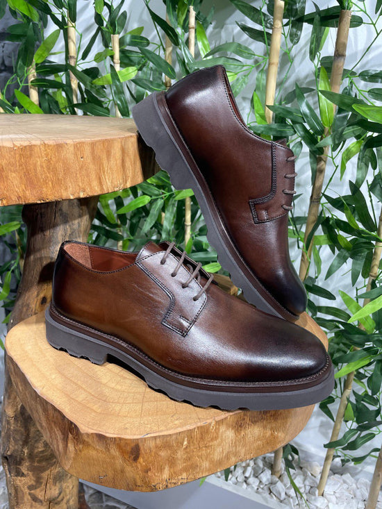 Men's Light Brown Derbys Shoes For Office
