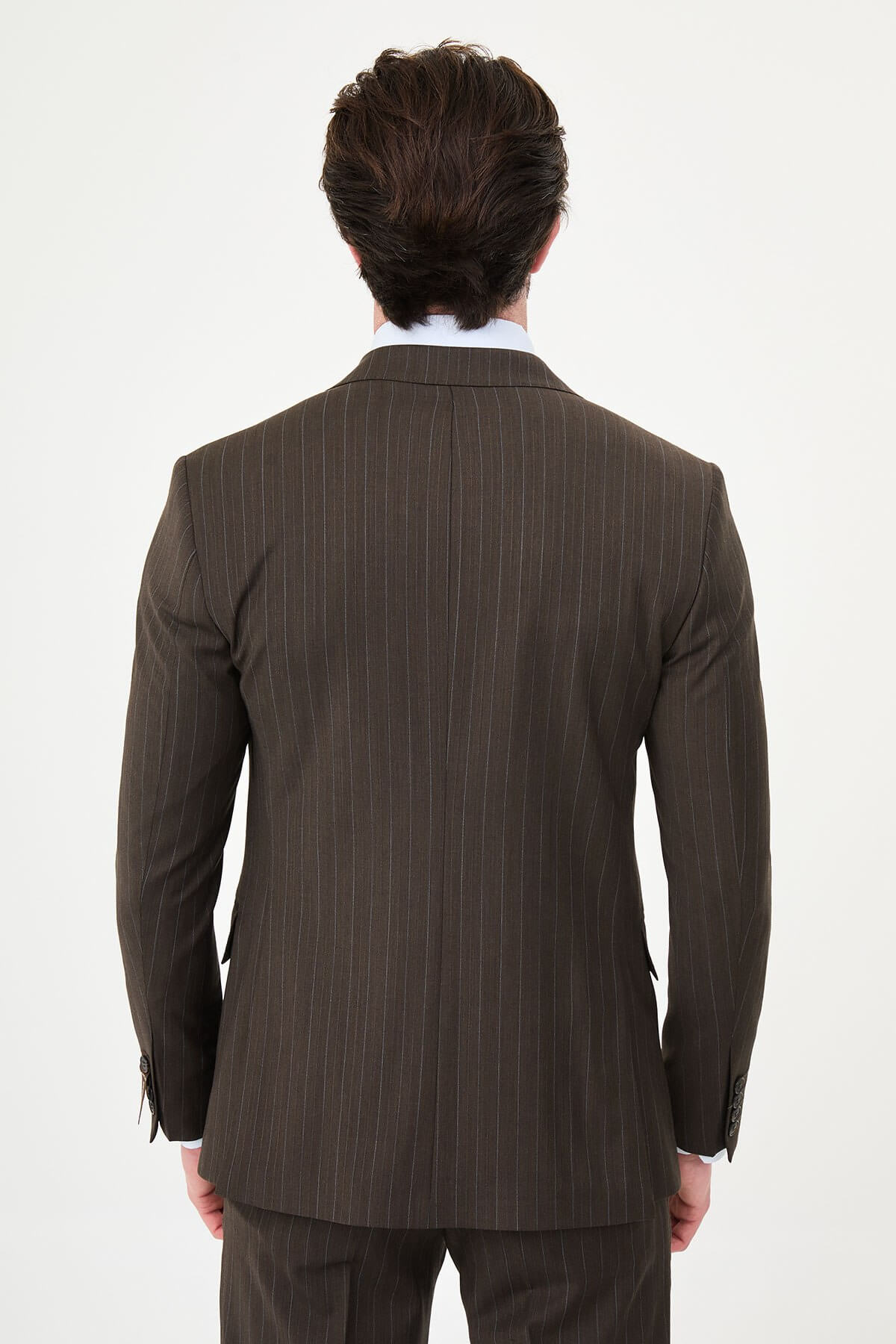 Premium Brown Slim Fit Wool Suit for men.