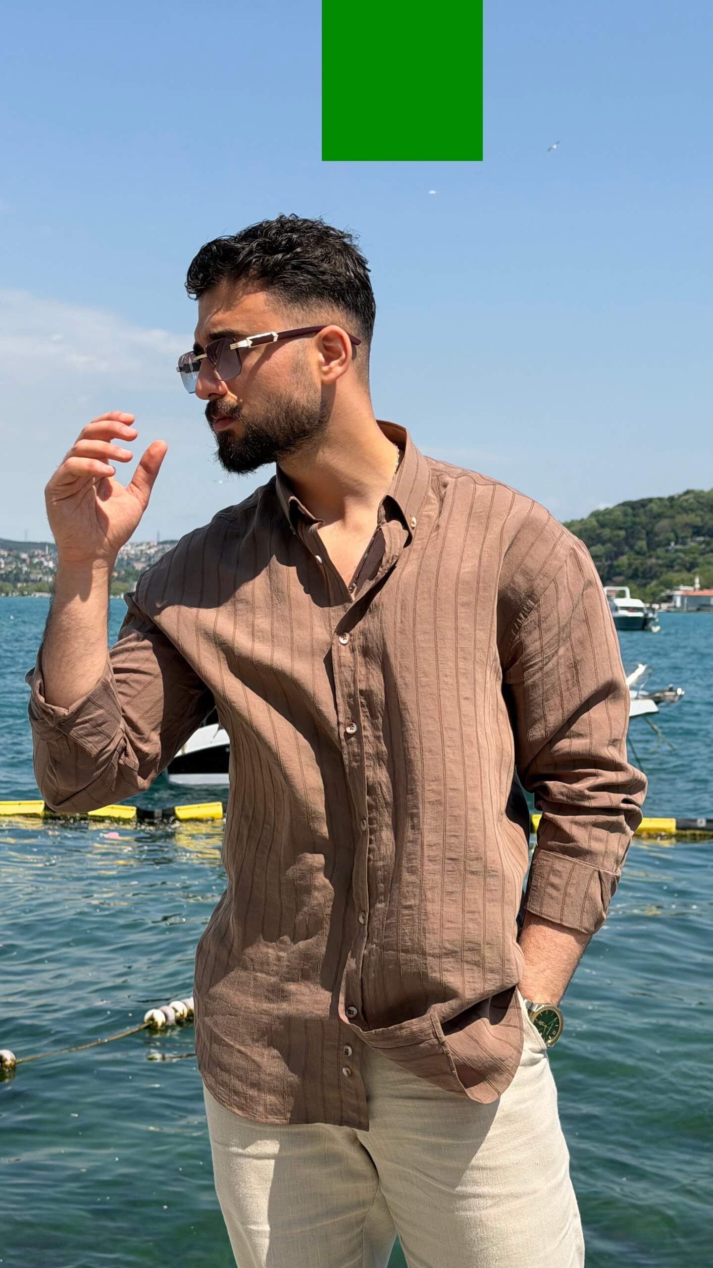 Marseille Striped Brown Shirt – HolloMen