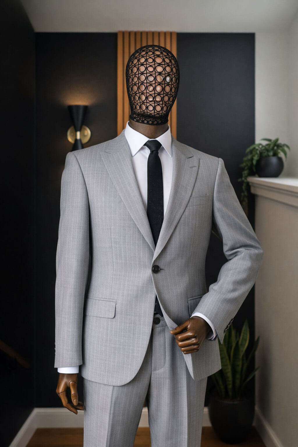 Cremona Pinstripe Suit — Grey Slim Fit | HolloMen