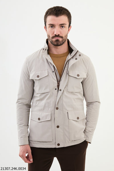 Men's Light Beige Utility Field Jacket – HolloMen Men's Light Beige Utility Field Jacket – HolloMen