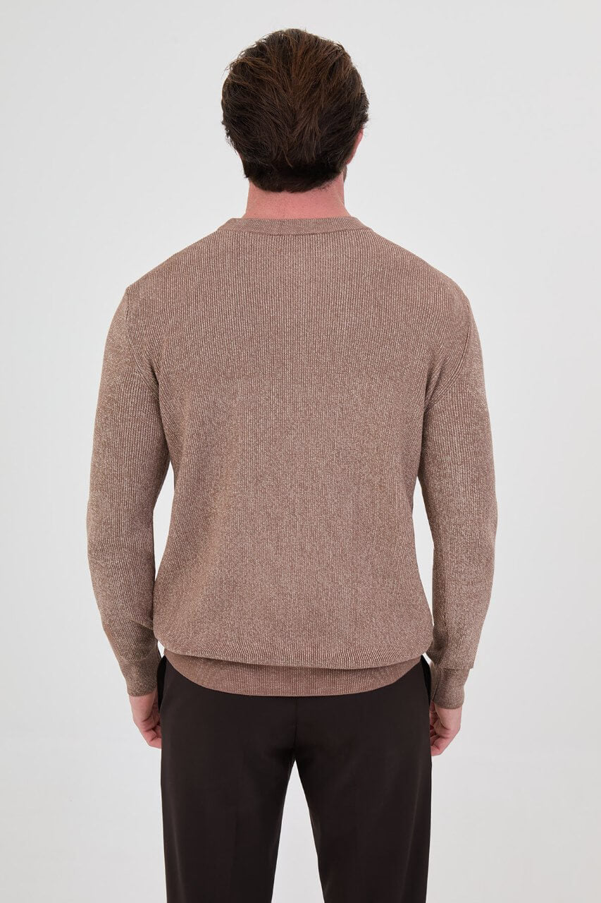 Men's Mink Geometric Crew Neck Sweater