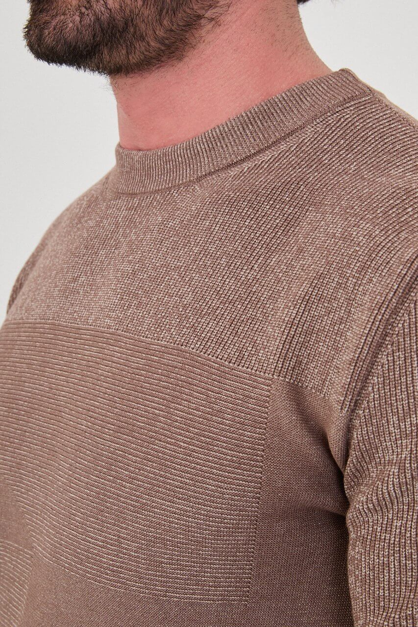 Men's Mink Geometric Crew Neck Sweater