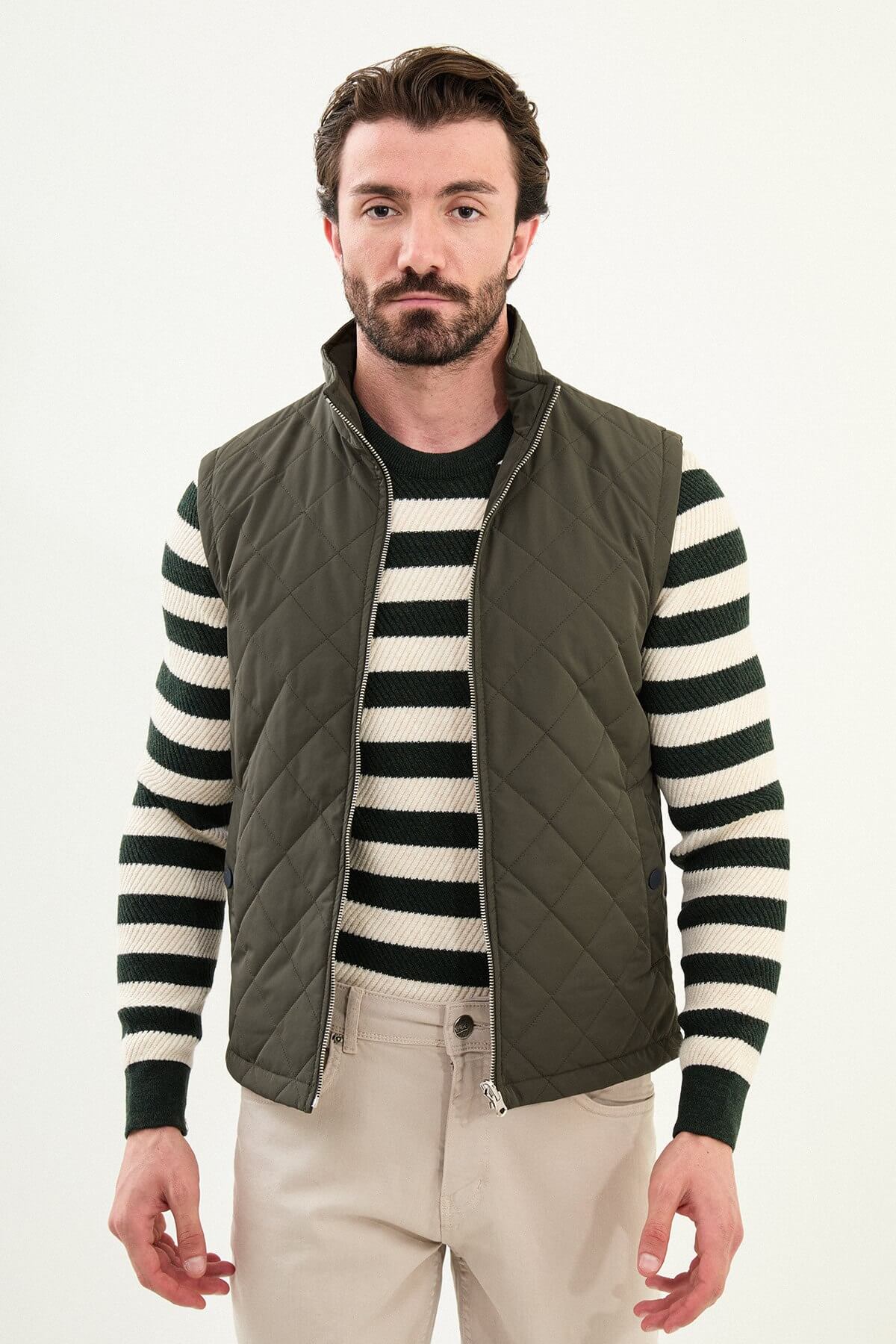 Men's Green-Khaki Technical Vest – HolloMen
