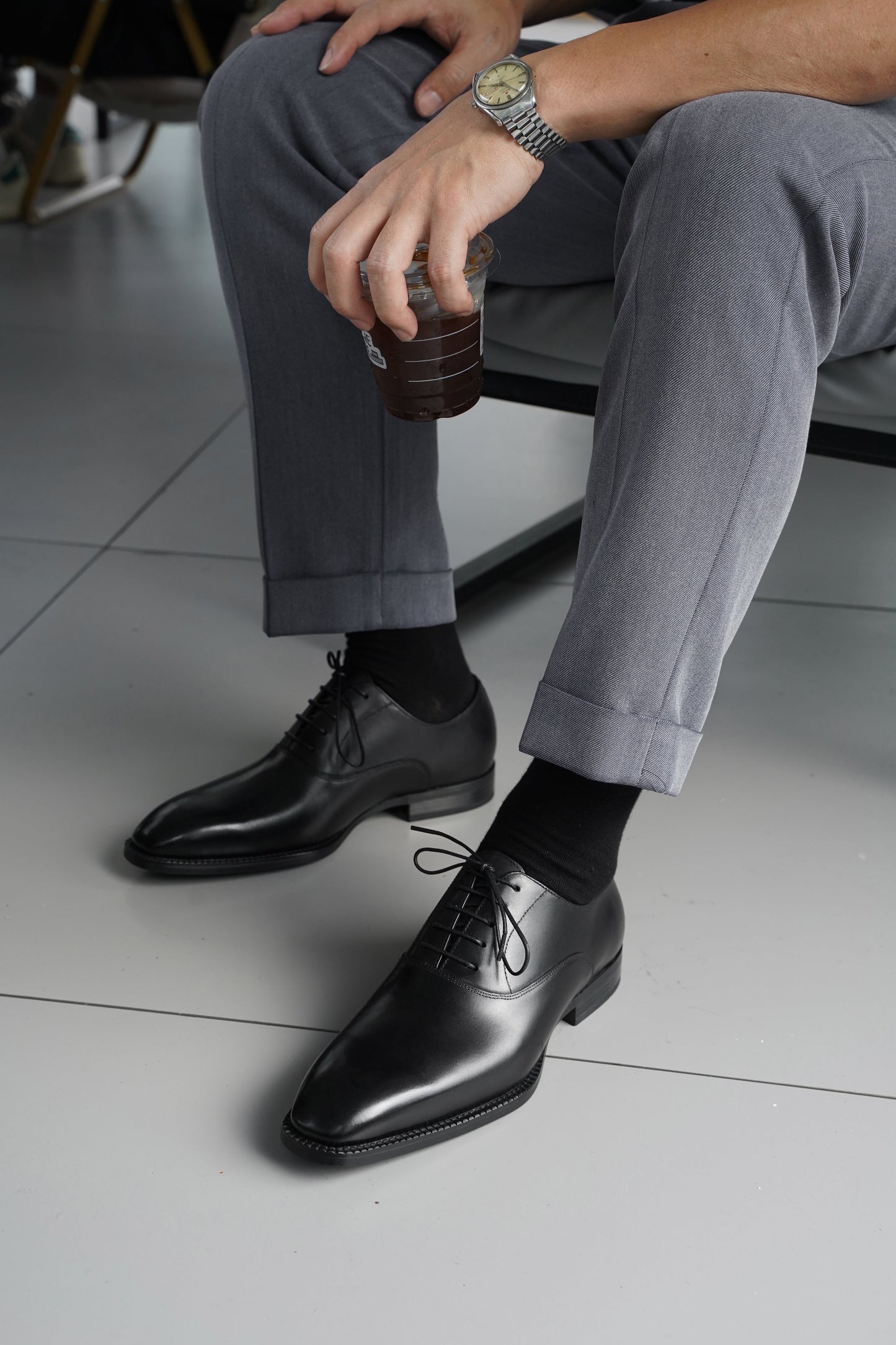 Colmar Dress Oxford — Midnight Black