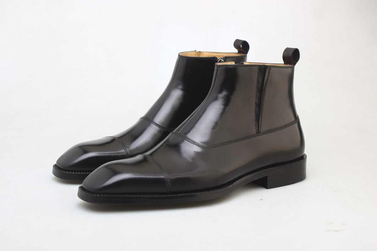 Designer Black Chelsea Boots – Sleek Men’s High-Gloss Leather Footwear ...