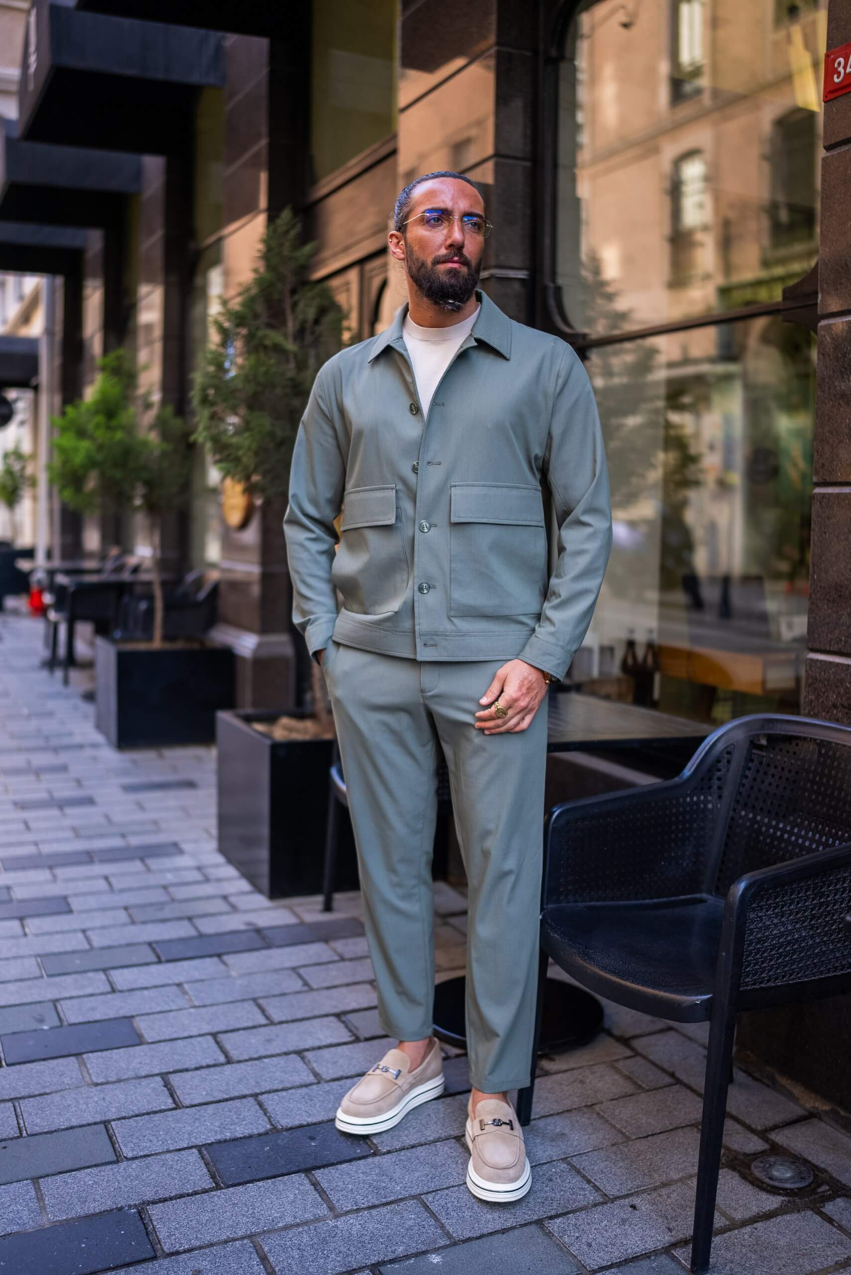 Men's Khaki Lightweight Summer Co-ord Sets. EU48/US38 / 34