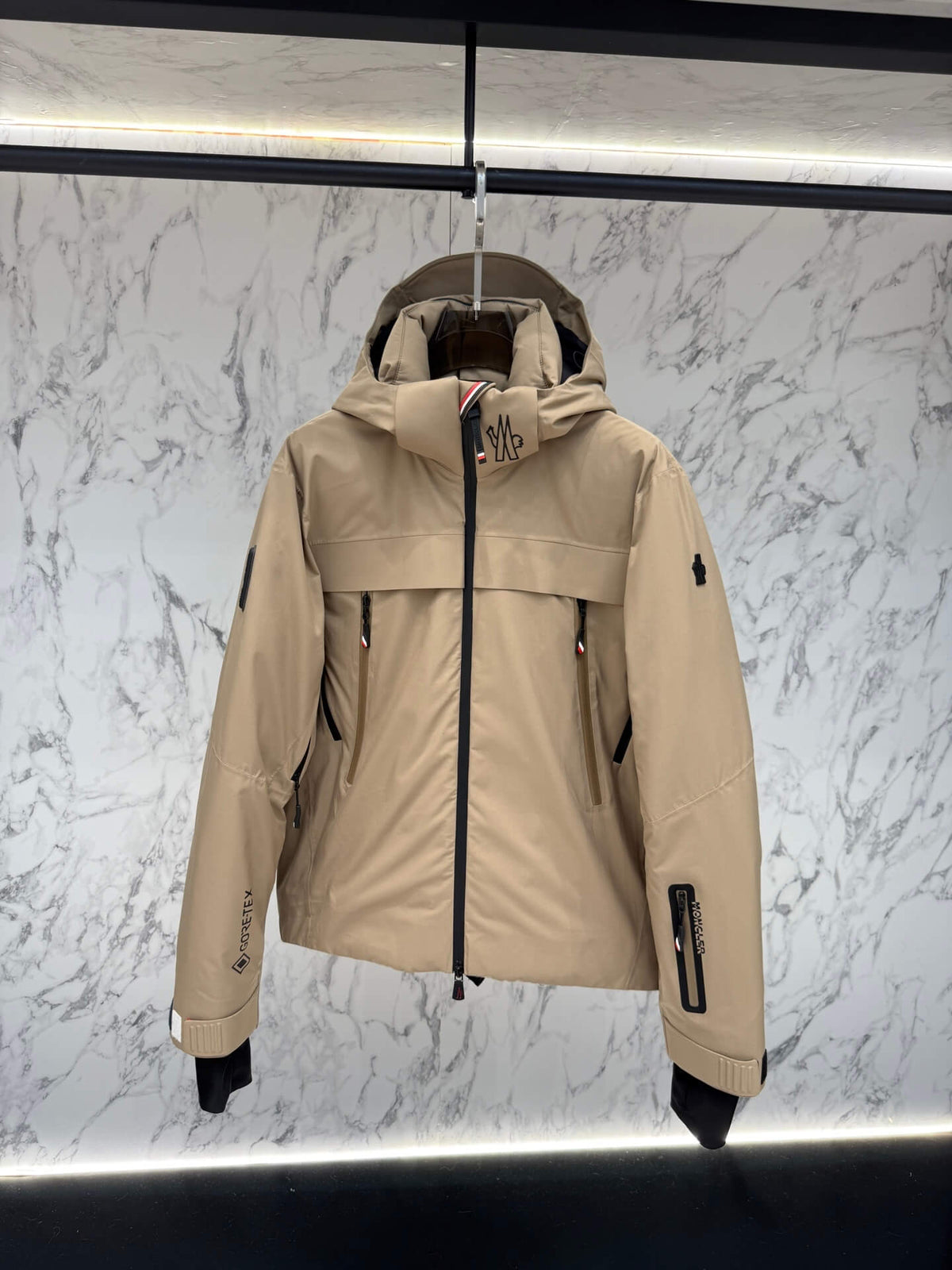 Moncler Grenoble Balmhorn Hooded GORE-TEX Insulated Ski Jacket – Light Brown