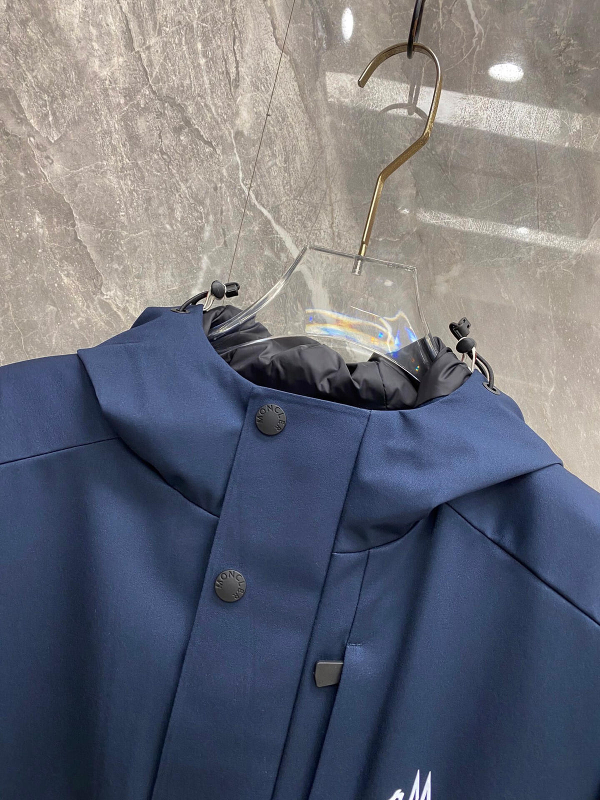 Moncler Grenoble High Performance Hooded Jacket in Navy Blue
