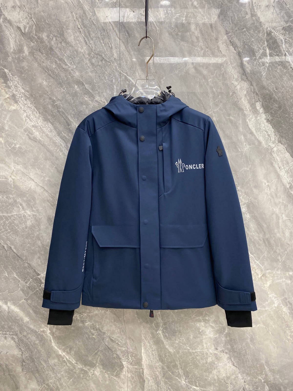 Moncler Grenoble High Performance Hooded Jacket in Navy Blue