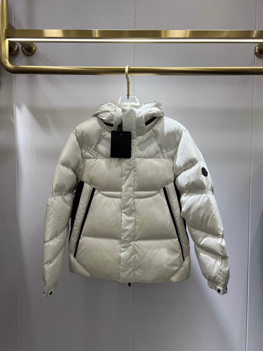 Moncler White Jarama Short Down Jacket