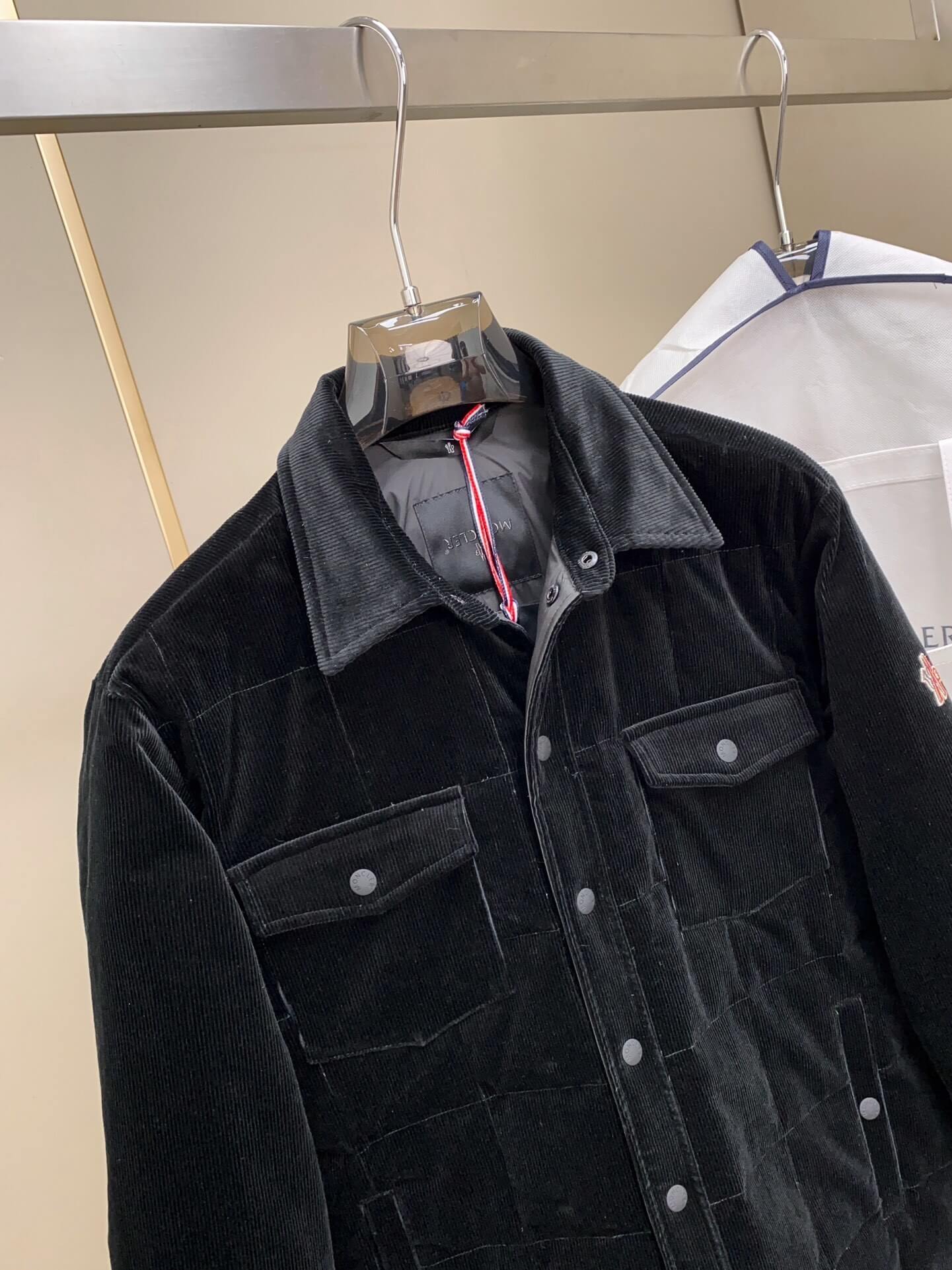 Moncler Gelt Black Corduroy Down Shirt Jacket. – HolloMen