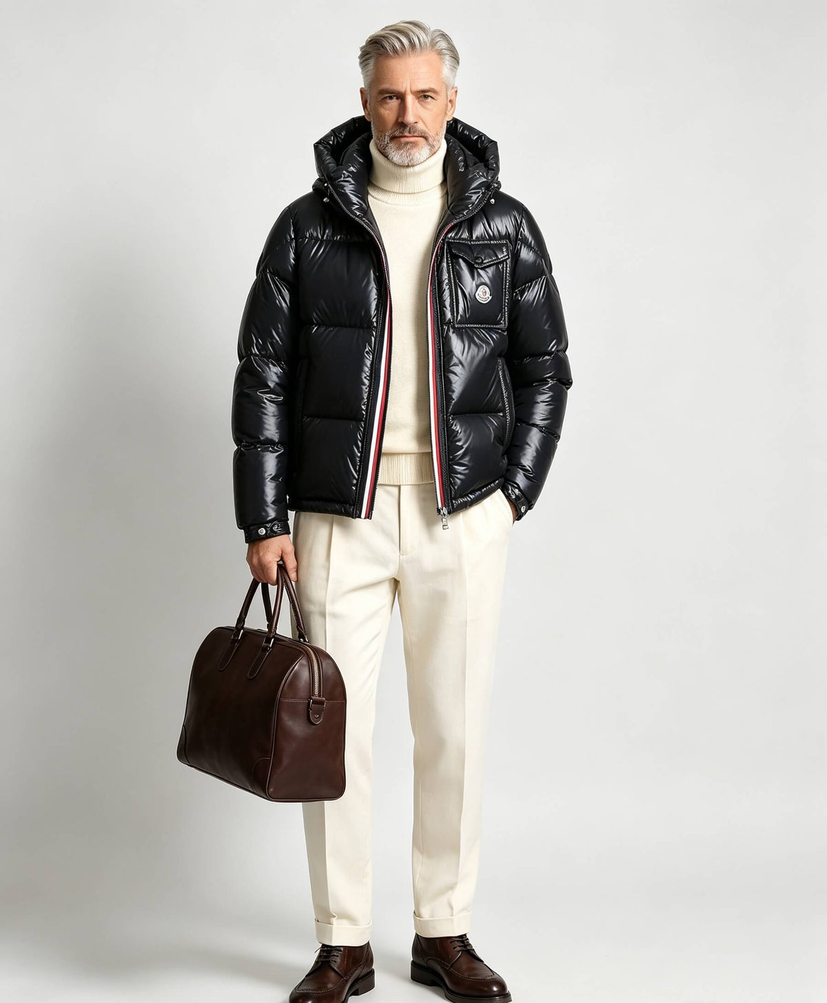 Moncler Montbeliard Hooded Short Down Jacket in Black