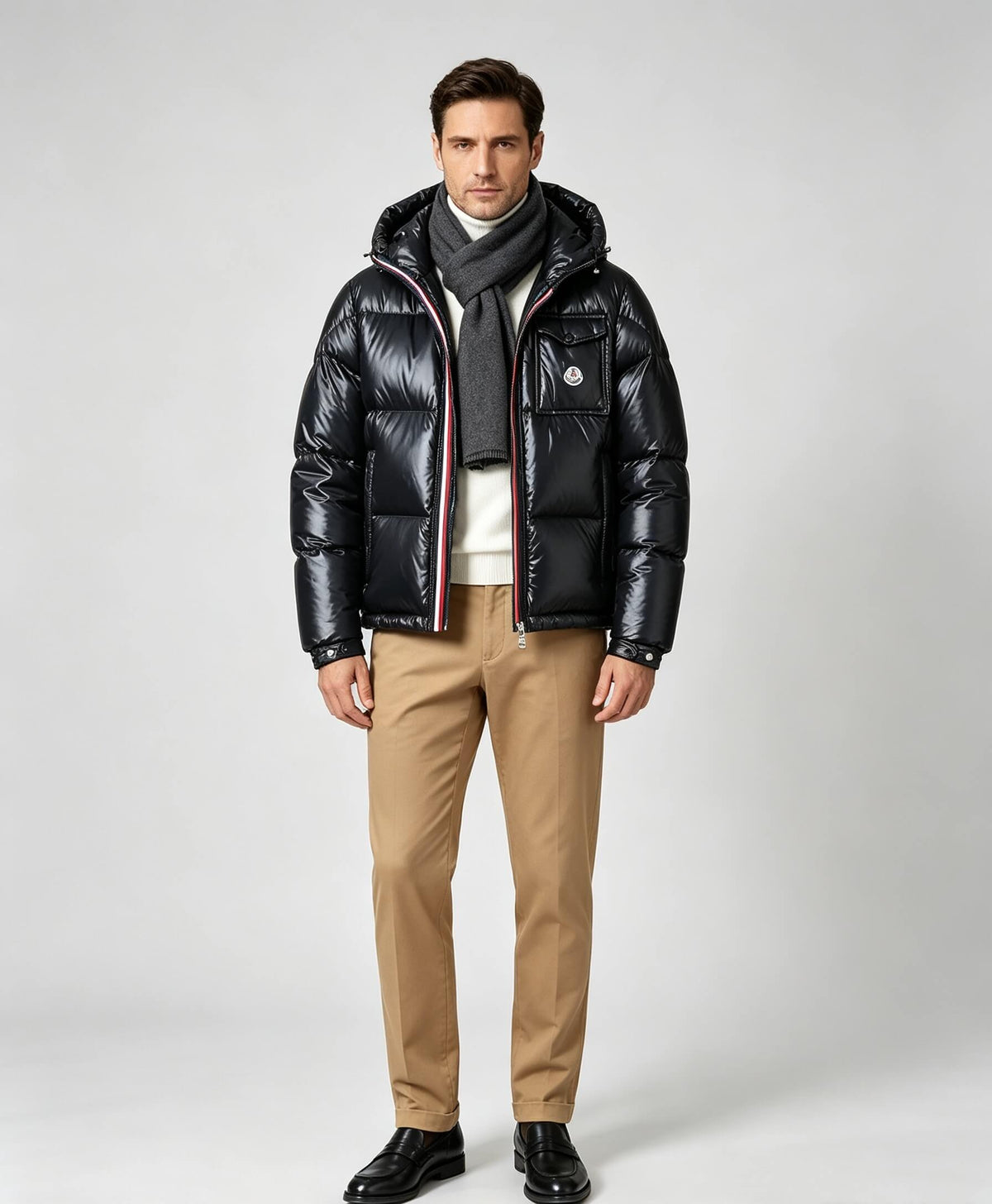 Moncler Montbeliard Hooded Short Down Jacket in Black