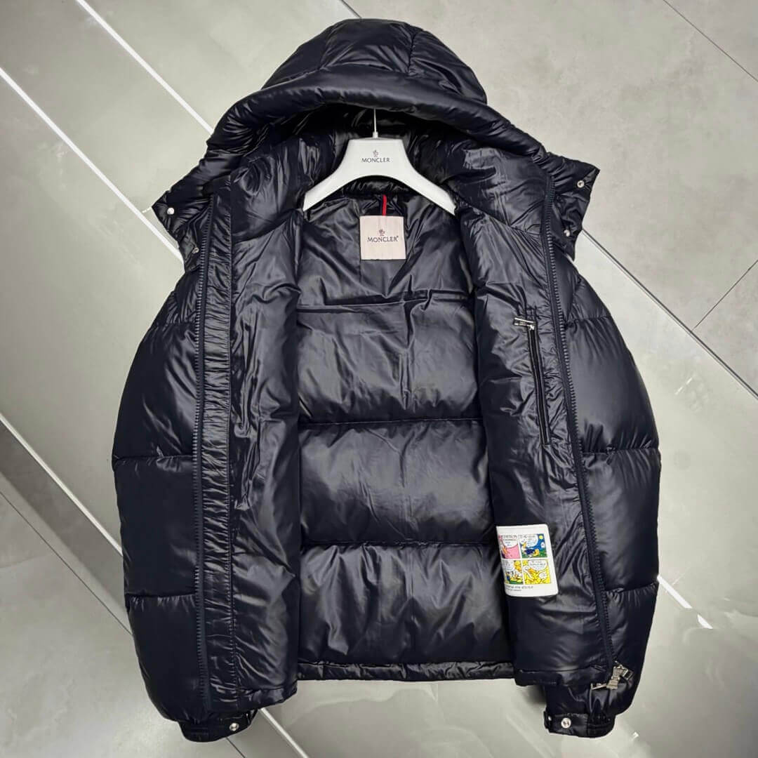 Moncler Montbeliard Short Down Jacket in Navy Blue